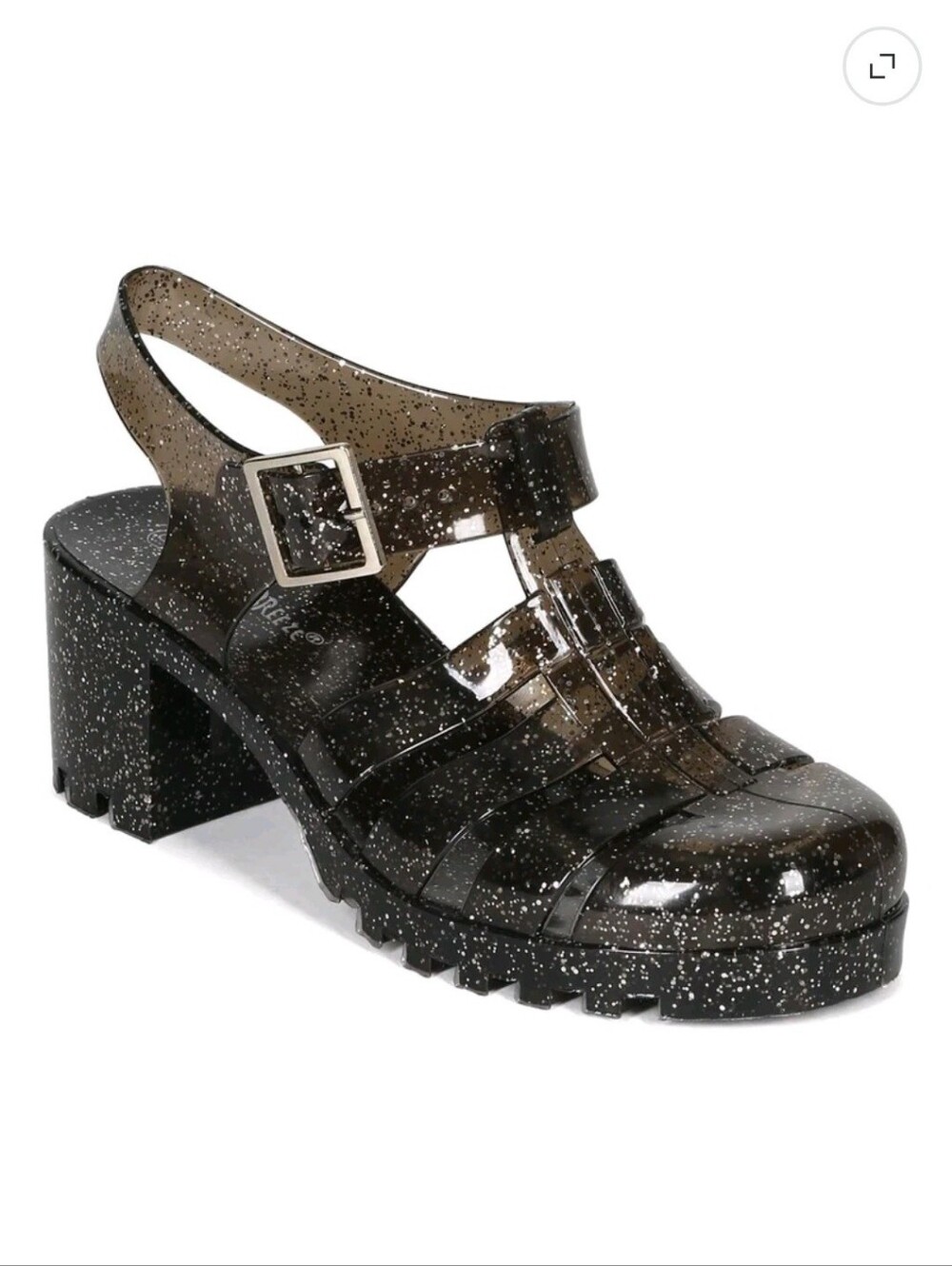 JELLY BLOCK HEEL BUCKLE STRAP Size 37